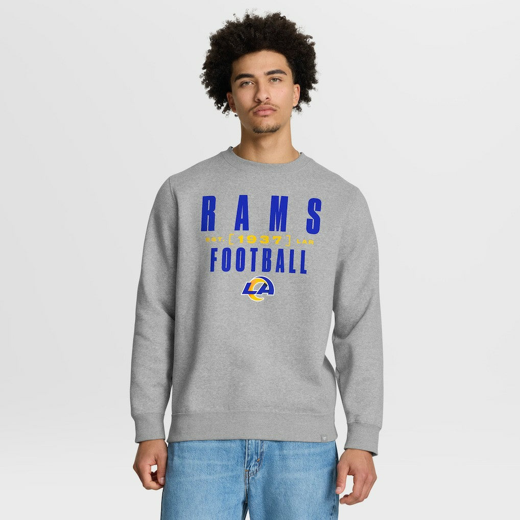 Los Angeles Rams Powerful Throw Legacy Pullover Sweatshirt - Heather Gray - Fanatics