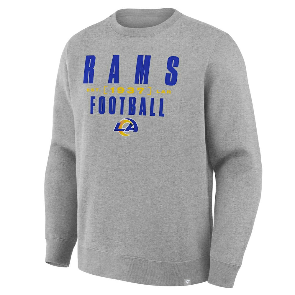 Los Angeles Rams Powerful Throw Legacy Pullover Sweatshirt - Heather Gray - Fanatics