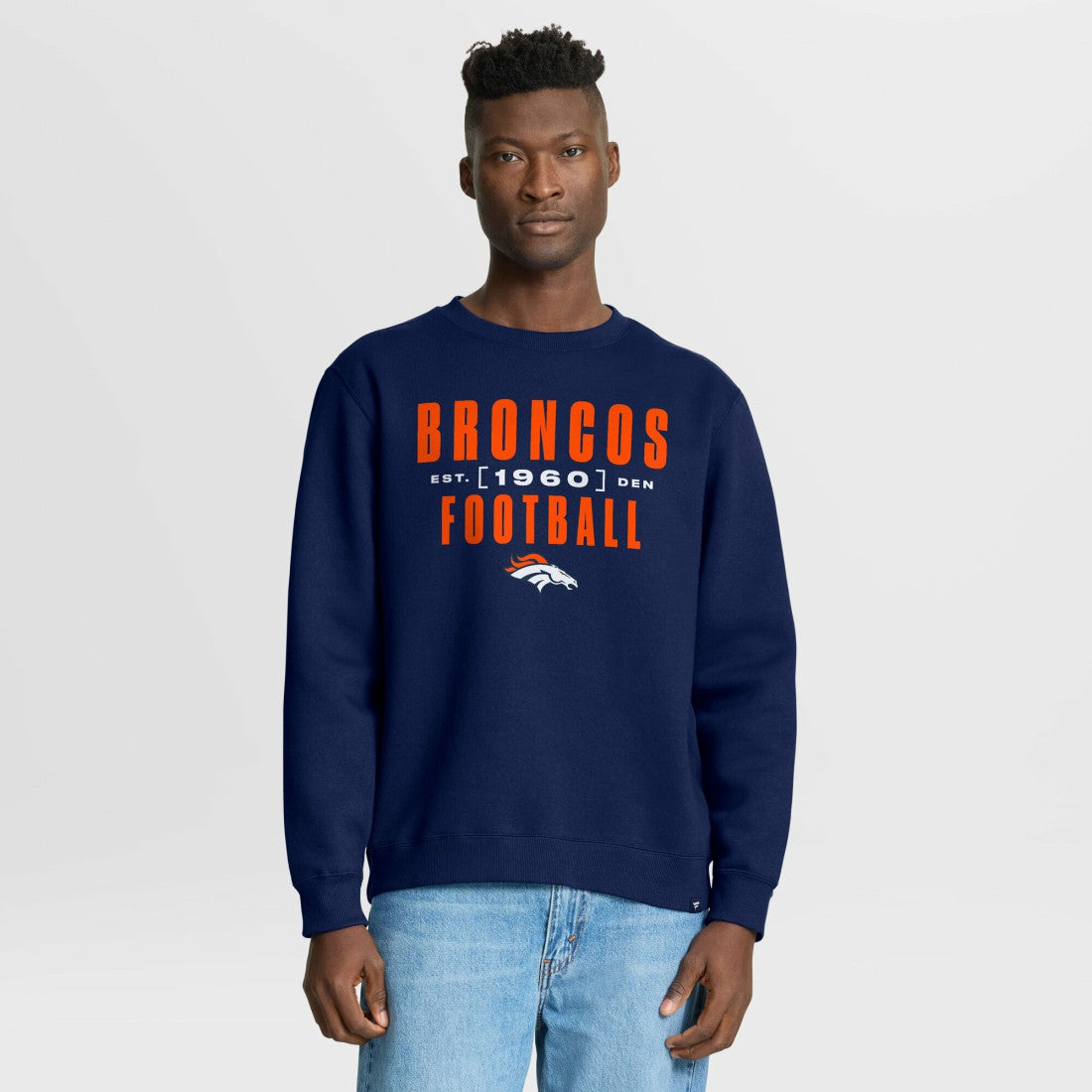 Denver Broncos Powerful Throw Legacy Pullover Sweatshirt - Navy - Fanatics