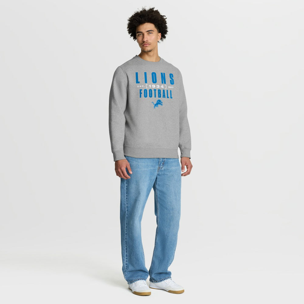 Detroit Lions Powerful Throw Legacy Pullover Sweatshirt - Heather Gray - Fanatics
