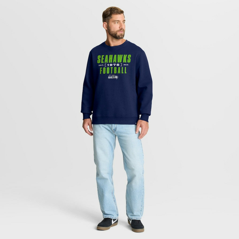 Seattle Seahawks Powerful Throw Legacy Pullover Sweatshirt - College Navy - Fanatics
