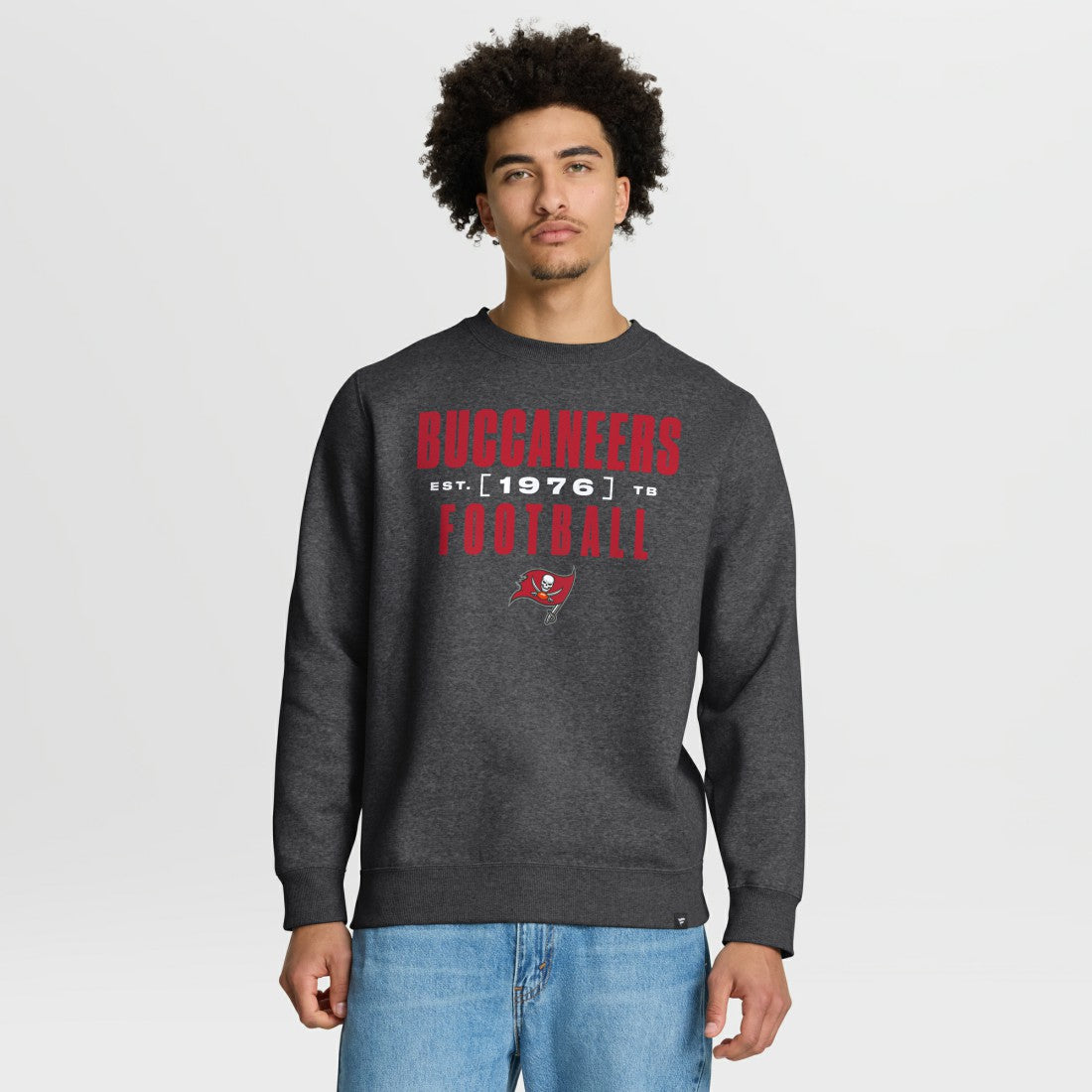 Tampa Bay Buccaneers Powerful Throw Legacy Pullover Sweatshirt - Heather Pewter - Fanatics