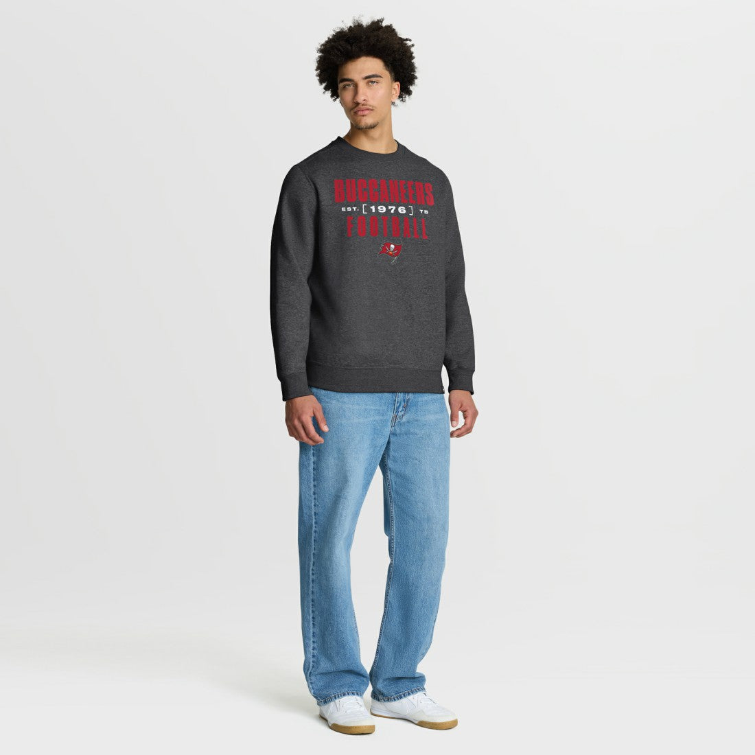 Tampa Bay Buccaneers Powerful Throw Legacy Pullover Sweatshirt - Heather Pewter - Fanatics
