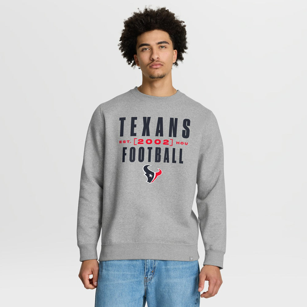 Houston Texans Powerful Throw Legacy Pullover Sweatshirt - Heather Gray - Fanatics