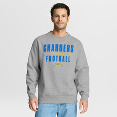 Los Angeles Chargers Powerful Throw Legacy Pullover Sweatshirt - Heather Gray - Fanatics