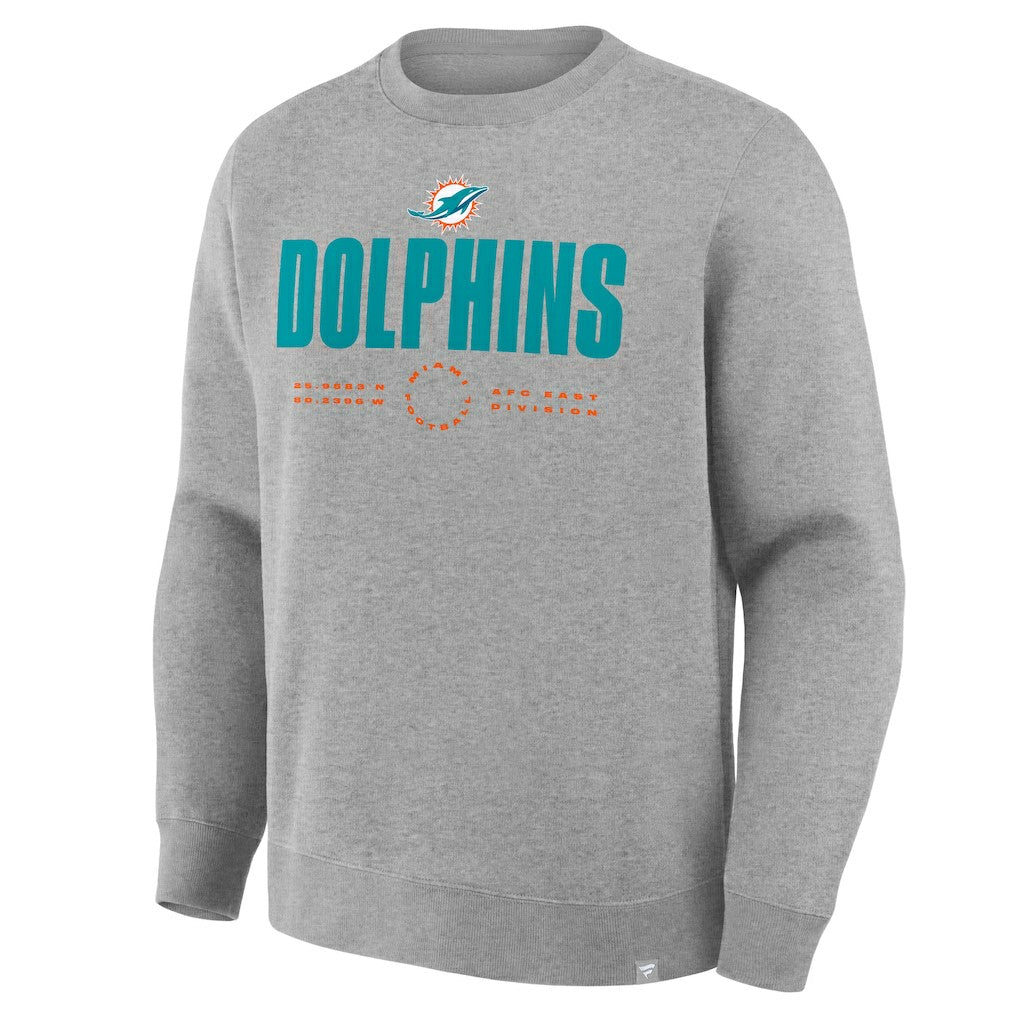 Miami Dolphins Direct Handoff Legacy Pullover Sweatshirt - Heather Gray - Fanatics