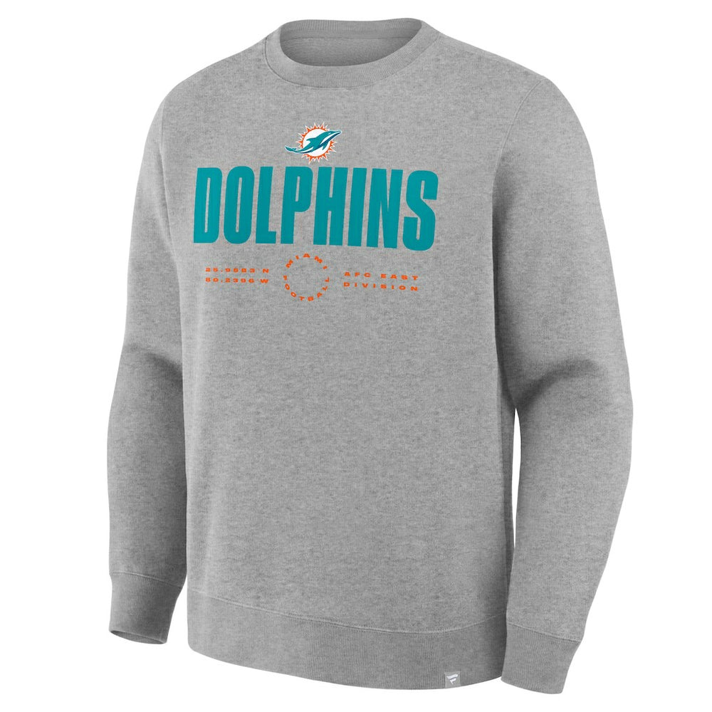 Miami Dolphins Direct Handoff Legacy Pullover Sweatshirt - Heather Gray - Fanatics