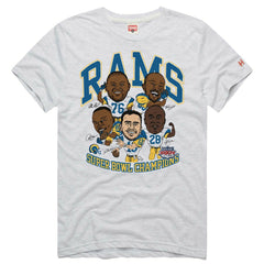 Los Angeles Rams Homage Unisex Super Bowl XXXIV Champs Player Graphic Tri-Blend T-Shirt - Ash - NFL