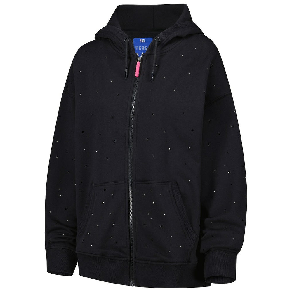 Boston Celtics Terez Women's Oversized Allover Gemstone Full-Zip Hoodie Black