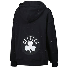 Boston Celtics Terez Women's Oversized Allover Gemstone Full-Zip Hoodie Black