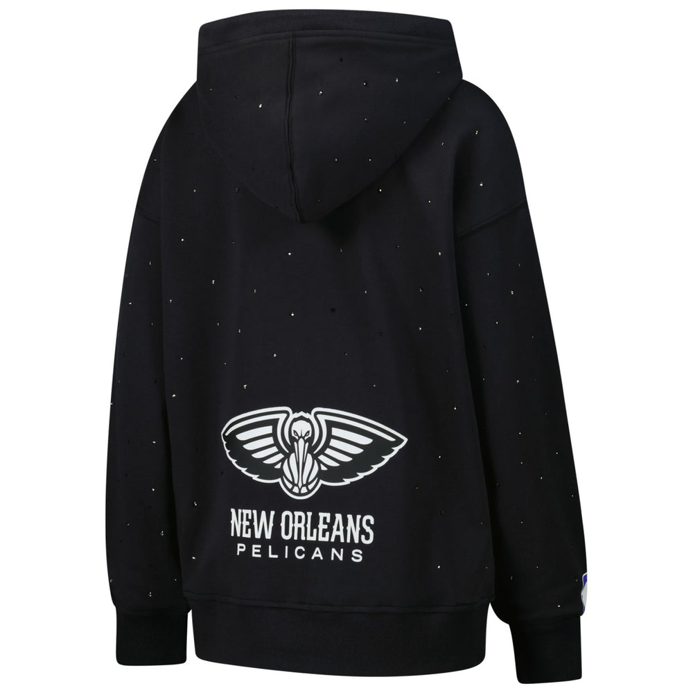 New Orleans Pelicans Terez Women's Oversized Allover Gemstone Full-Zip Hoodie Black