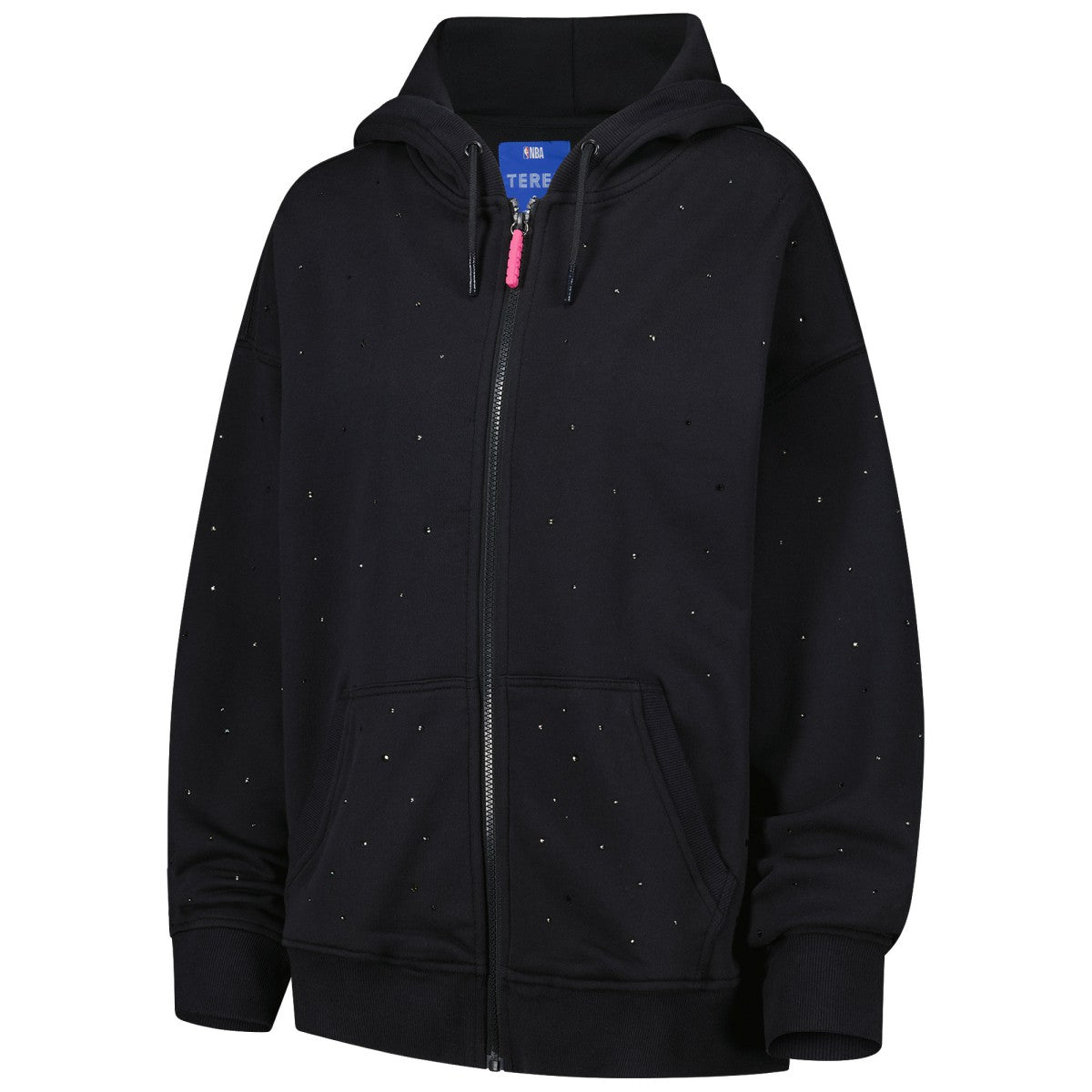 New York Knicks Terez Women's Oversized Allover Gemstone Full-Zip Hoodie Black