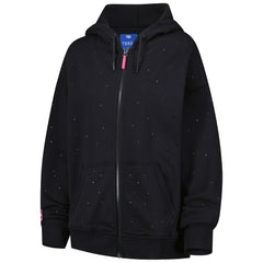 Golden State Warriors Terez Women's Oversized Allover Gemstone Full-Zip Hoodie Black
