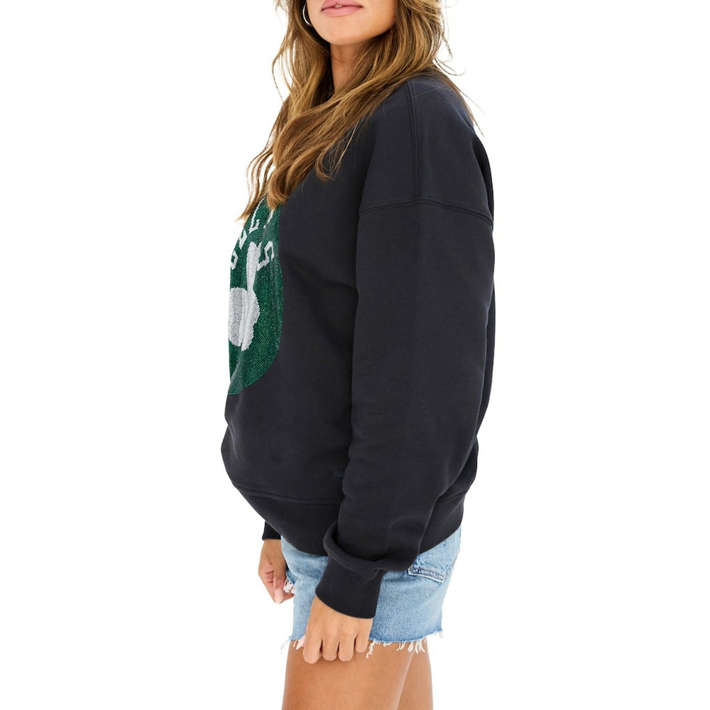 Boston Celtics Terez Women's Gemstone Logo Pullover Sweatshirt Black