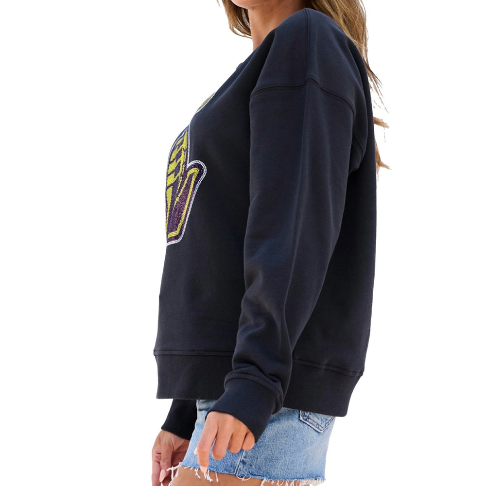 Los Angeles Lakers Terez Women's Gemstone Logo Pullover Sweatshirt Black