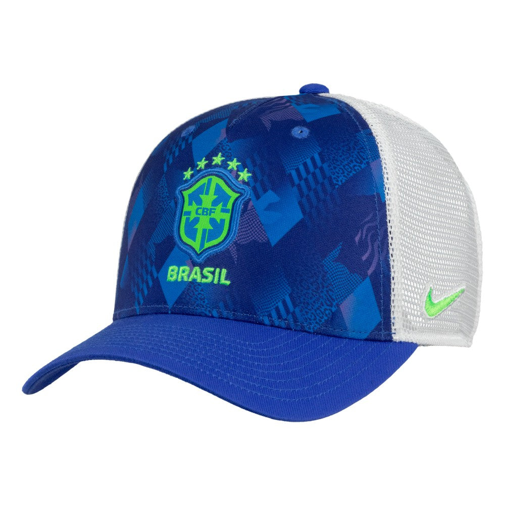 Nike - Brazil National Team Unisex Rise Printed Trucker Adjustable Hat - Blue