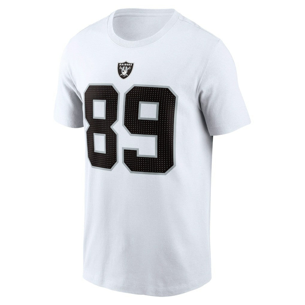 Brock Bowers Las Vegas Raiders Name & Number T-Shirt - White - Nike