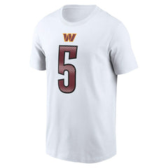 Jayden Daniels Washington Commanders Name & Number T-Shirt - White - Nike