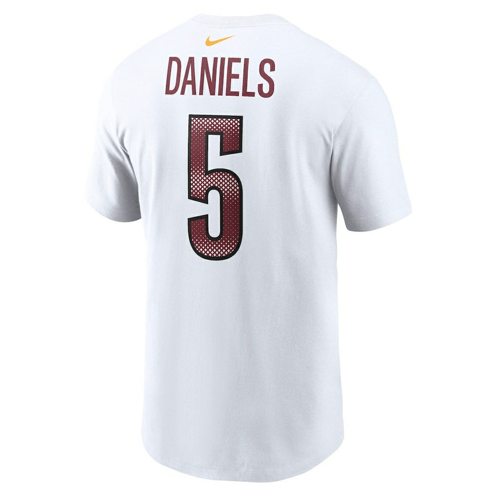 Jayden Daniels Washington Commanders Name & Number T-Shirt - White - Nike