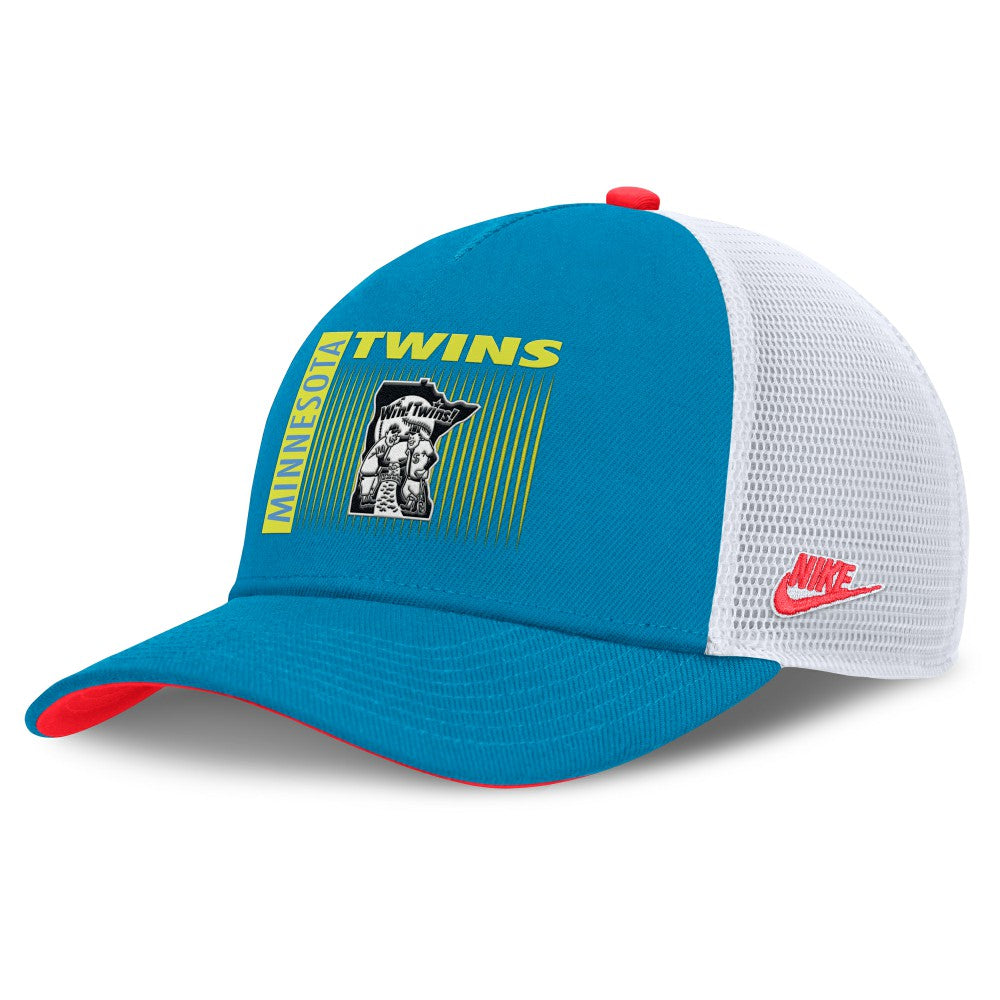Minnesota Twins Nike Neon 90s Rise Structured Performance Adjustable Trucker Hat Discount