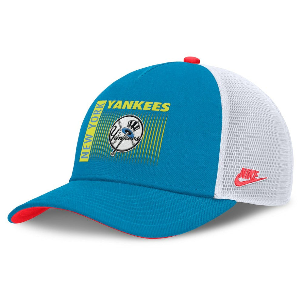 New York Yankees Nike Neon 90s Rise Structured Performance Adjustable Trucker Hat for sale