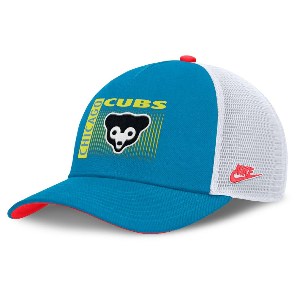 Chicago Cubs Nike Neon 90s Rise Structured Performance Adjustable Trucker Hat for sale
