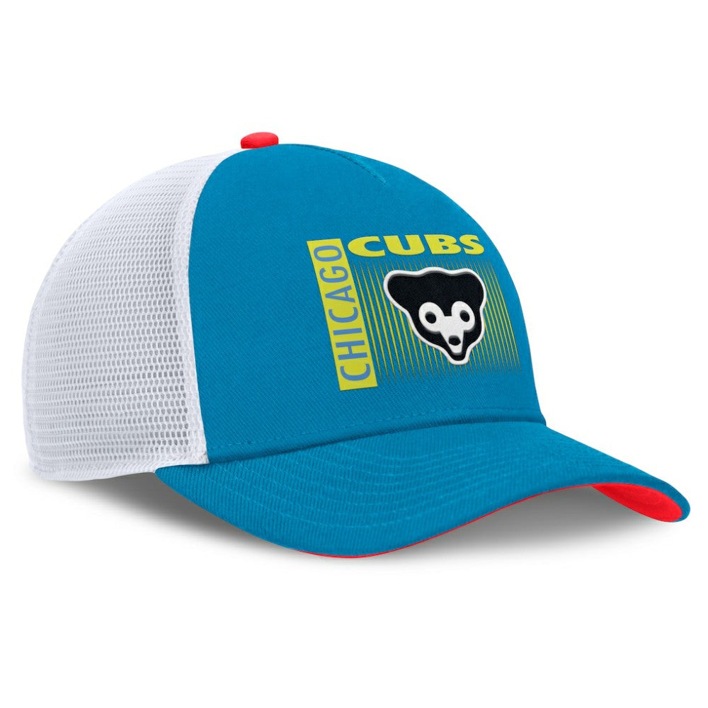 Chicago Cubs Nike Neon 90s Rise Structured Performance Adjustable Trucker Hat for sale