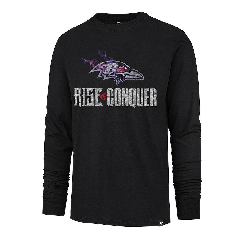 Baltimore Ravens '47 Rise and Conquer Franklin Long Sleeve T-Shirt - Black - 47 brand