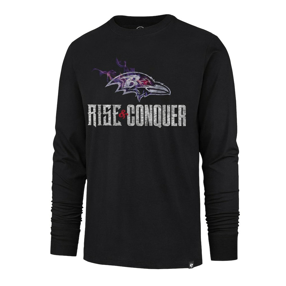 Baltimore Ravens '47 Rise and Conquer Franklin Long Sleeve T-Shirt - Black - 47 brand