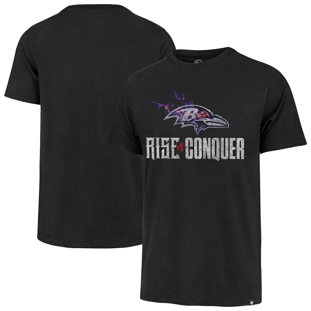 Baltimore Ravens '47 Rise and Conquer Franklin T-Shirt - Black - 47 brand