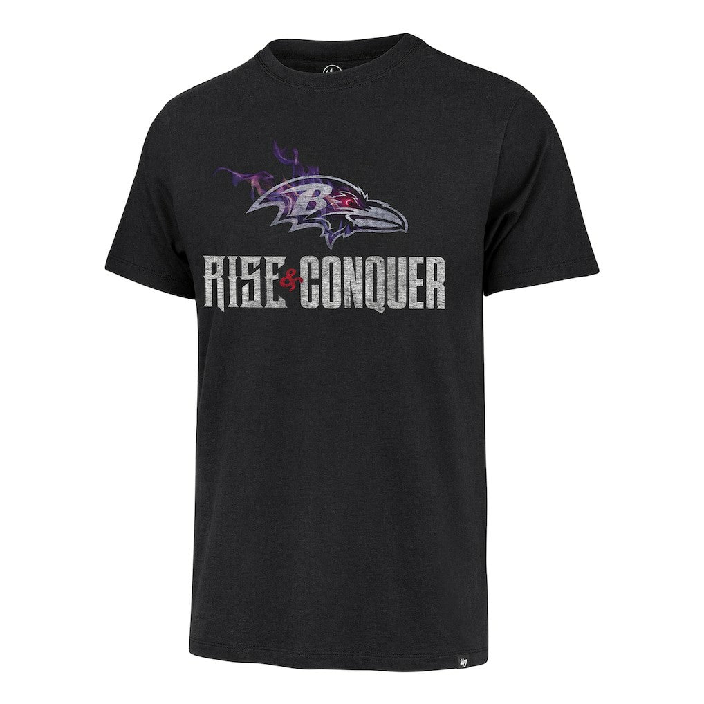 Baltimore Ravens '47 Rise and Conquer Franklin T-Shirt - Black - 47 brand