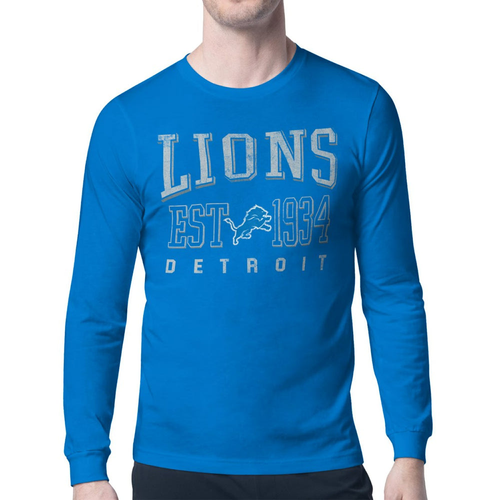 Detroit Lions Starter Retro Team Logo Long Sleeve T-Shirt - Blue - NFL