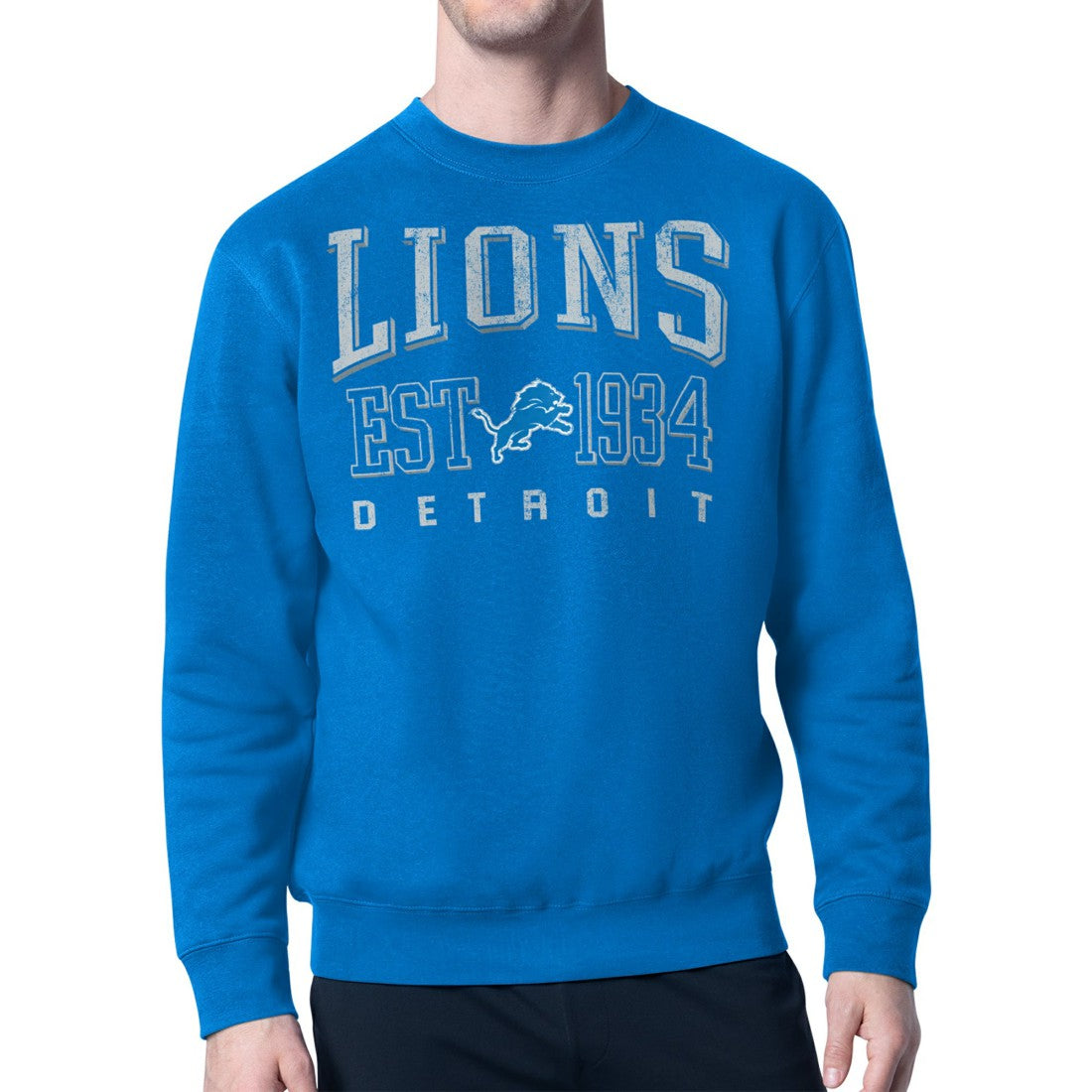Detroit Lions Starter Retro Team Logo Pullover Sweatshirt  - Royal - NFL