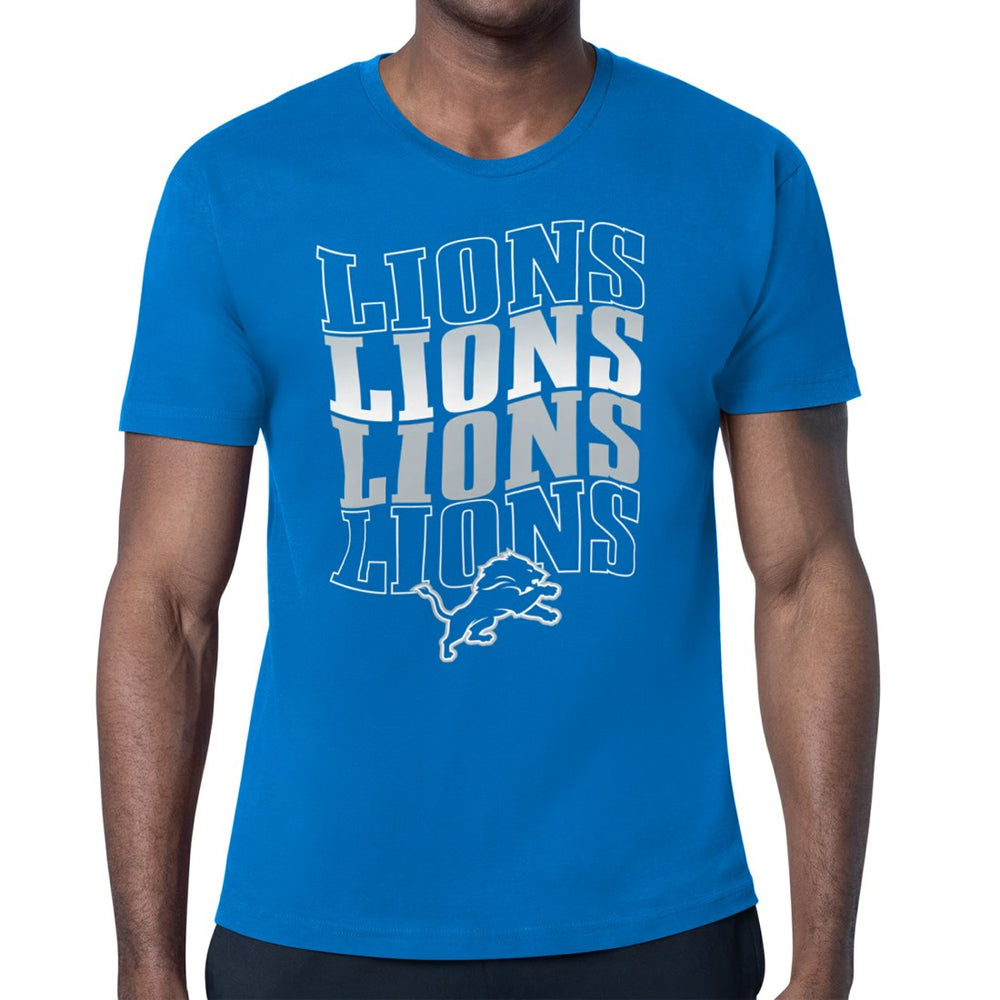 Detroit Lions Starter Four Team Name Retro Logo T-Shirt - Blue - NFL