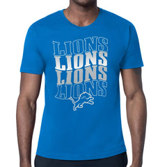 Detroit Lions Starter Four Team Name Retro Logo T-Shirt - Blue - NFL