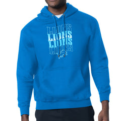 Detroit Lions Starter Four Team Name Logo Pullover Hoodie - Blue - NFL