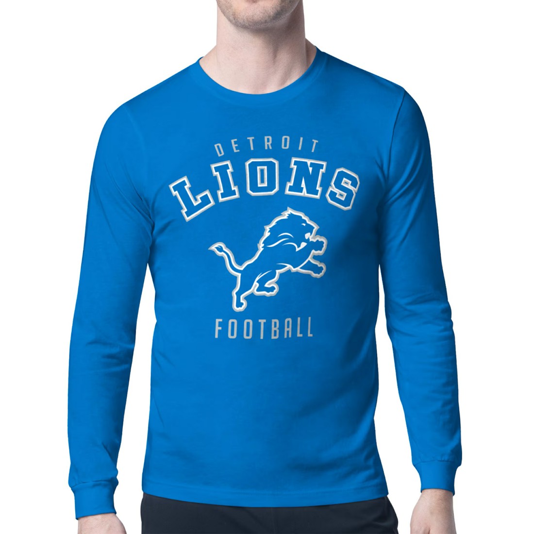 Detroit Lions Starter City Team Logo Long Sleeve T-Shirt - Blue - NFL