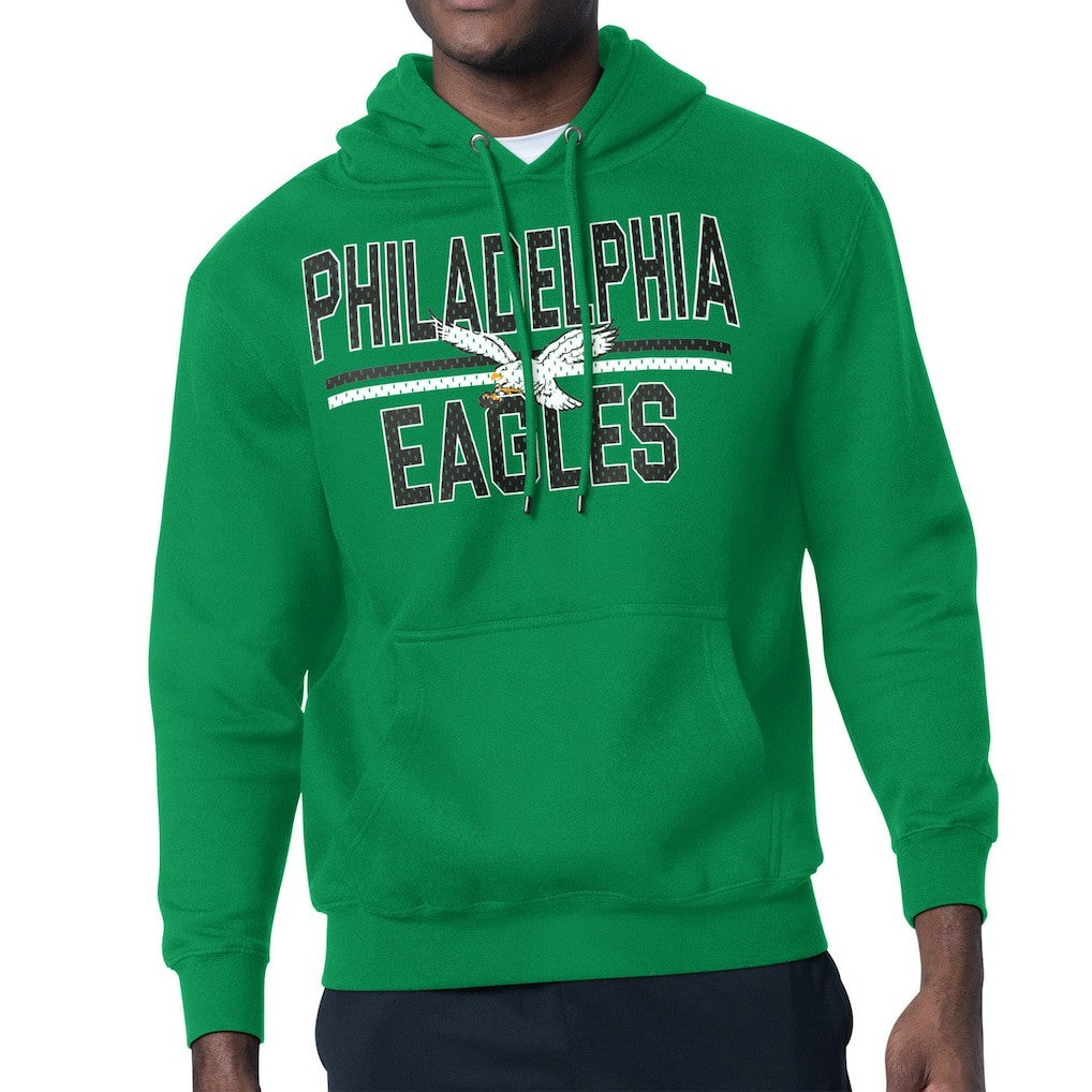 Philadelphia Eagles Starter Team Retro Logo Fleece Tri-Blend Pullover Hoodie - Kelly Green - NFL