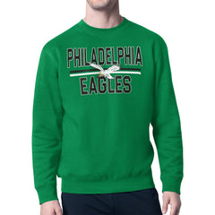 Philadelphia Eagles Starter Mesh Look Retro Logo Pullover Sweatshirt - Kelly Green - NFL