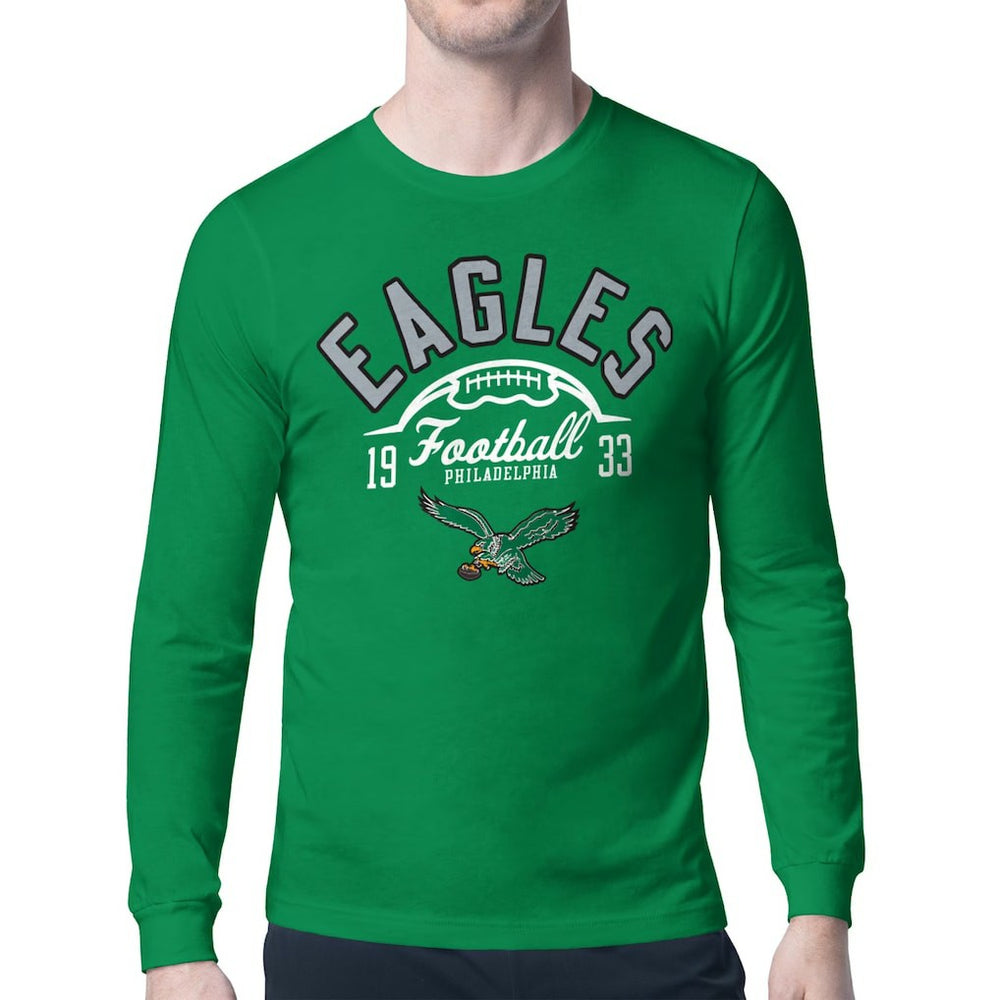Philadelphia Eagles Starter Half Ball Retro Logo Long Sleeve T-Shirt - Kelly Green - NFL