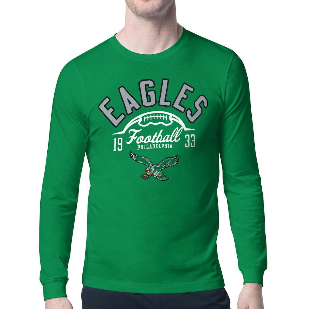 Philadelphia Eagles Starter Half Ball Retro Logo Long Sleeve T-Shirt - Kelly Green - NFL