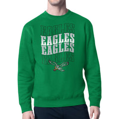 Philadelphia Eagles Starter Team Retro Logo Fleece Tri-Blend Pullover Sweatshirt - Kelly Green - NFL