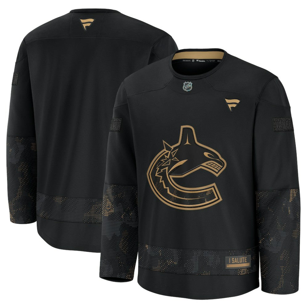 Vancouver Canucks Fanatics 2024 Military Appreciation Practice Jersey - Black | Fanatics discount