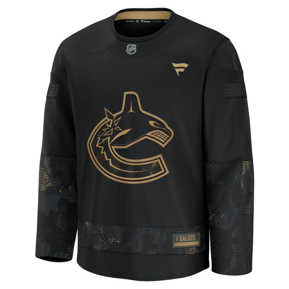 Vancouver Canucks Fanatics 2024 Military Appreciation Practice Jersey - Black | Fanatics discount