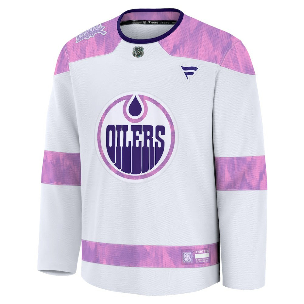 Edmonton Oilers Fanatics 2024 Hockey Fights Cancer Practice Jersey - White | Fanatics online