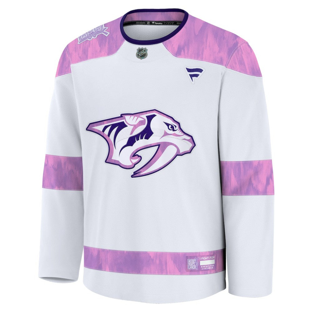 Nashville Predators Fanatics 2024 Hockey Fights Cancer Practice Jersey - White | Fanatics near me