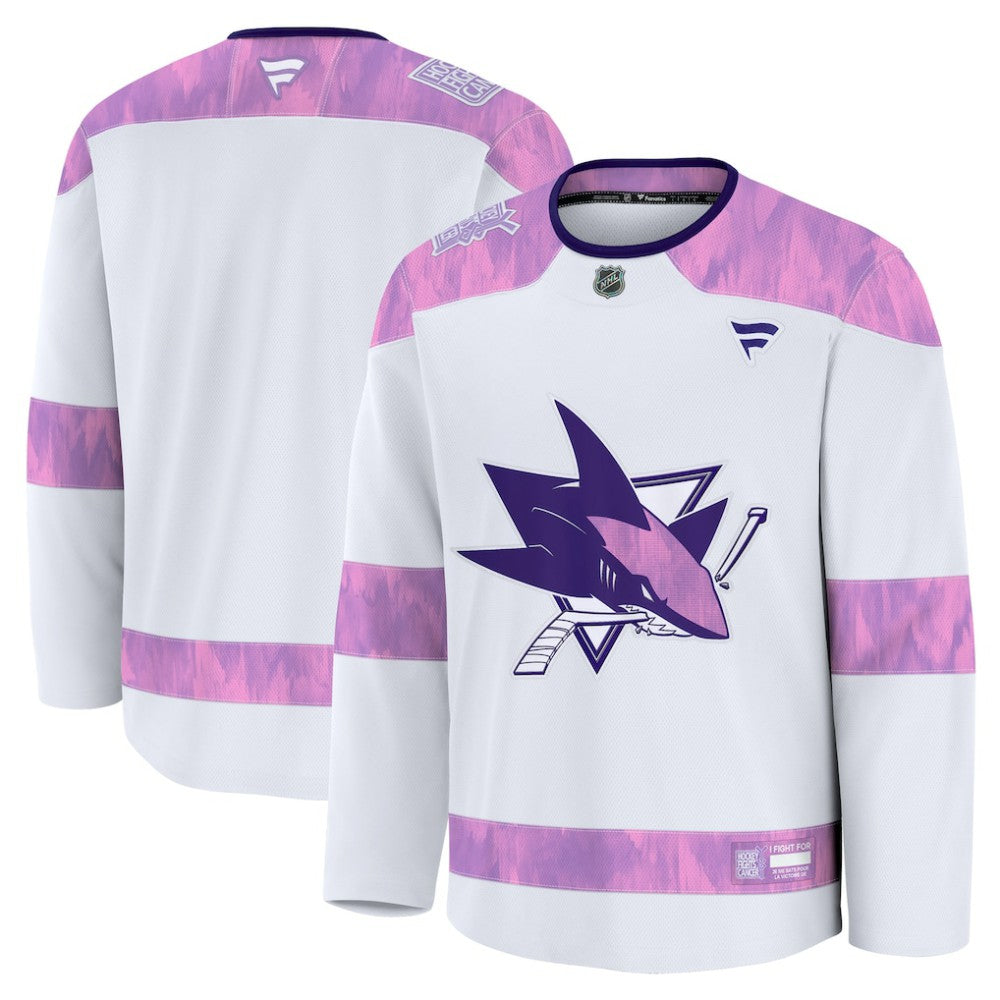 San Jose Sharks Fanatics 2024 Hockey Fights Cancer Practice Jersey - White | Fanatics online