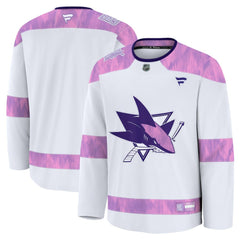 San Jose Sharks Fanatics 2024 Hockey Fights Cancer Practice Jersey - White | Fanatics online