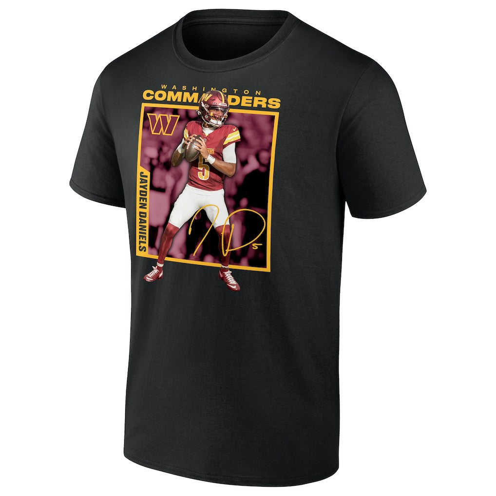 Jayden Daniels Washington Commanders Player Frame T-Shirt - Black - NFL
