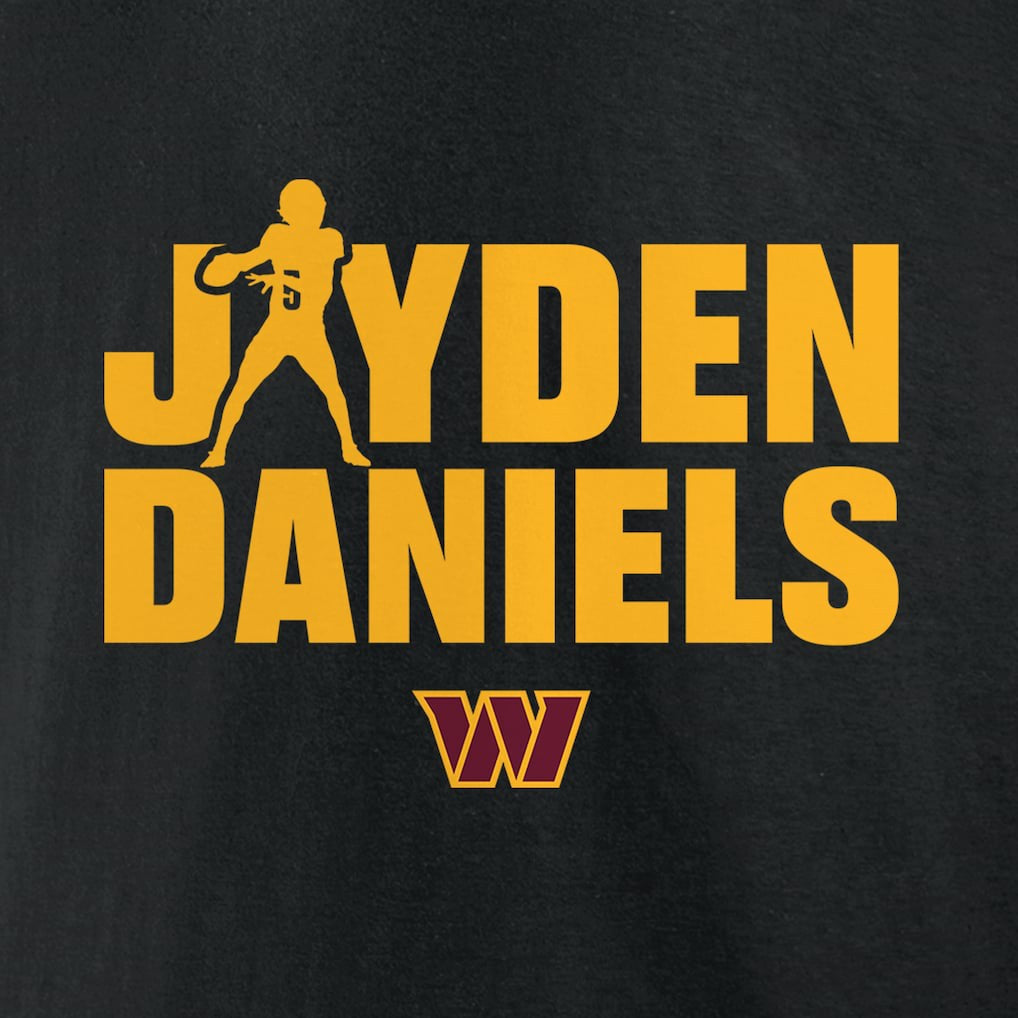 Jayden Daniels Washington Commanders Play Motion T-Shirt - Black - NFL